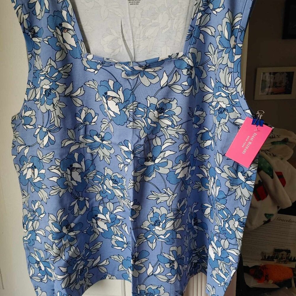 Isaac Mizrahi new square neck tank top New
